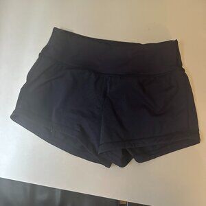 lululemon navy blue mid rise athletic shorts